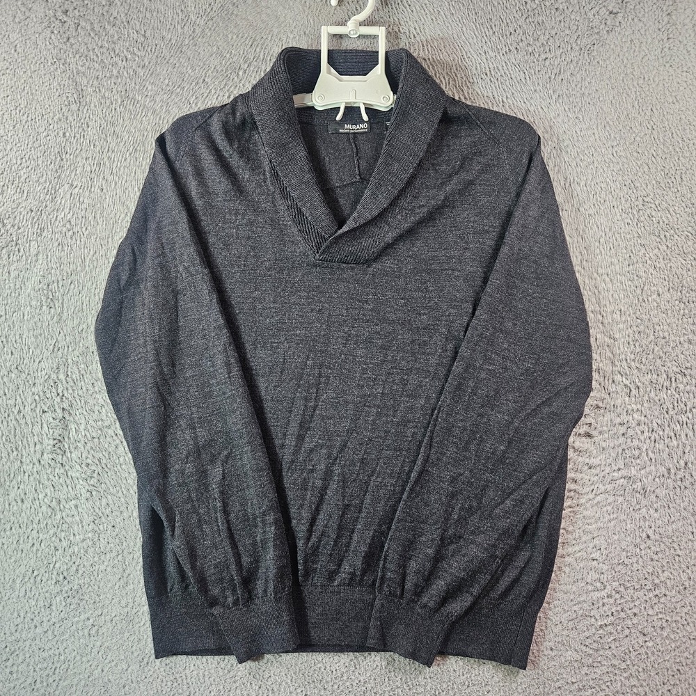Murano Sweater Men Large Performance Shawl Collar Knit Gray - L